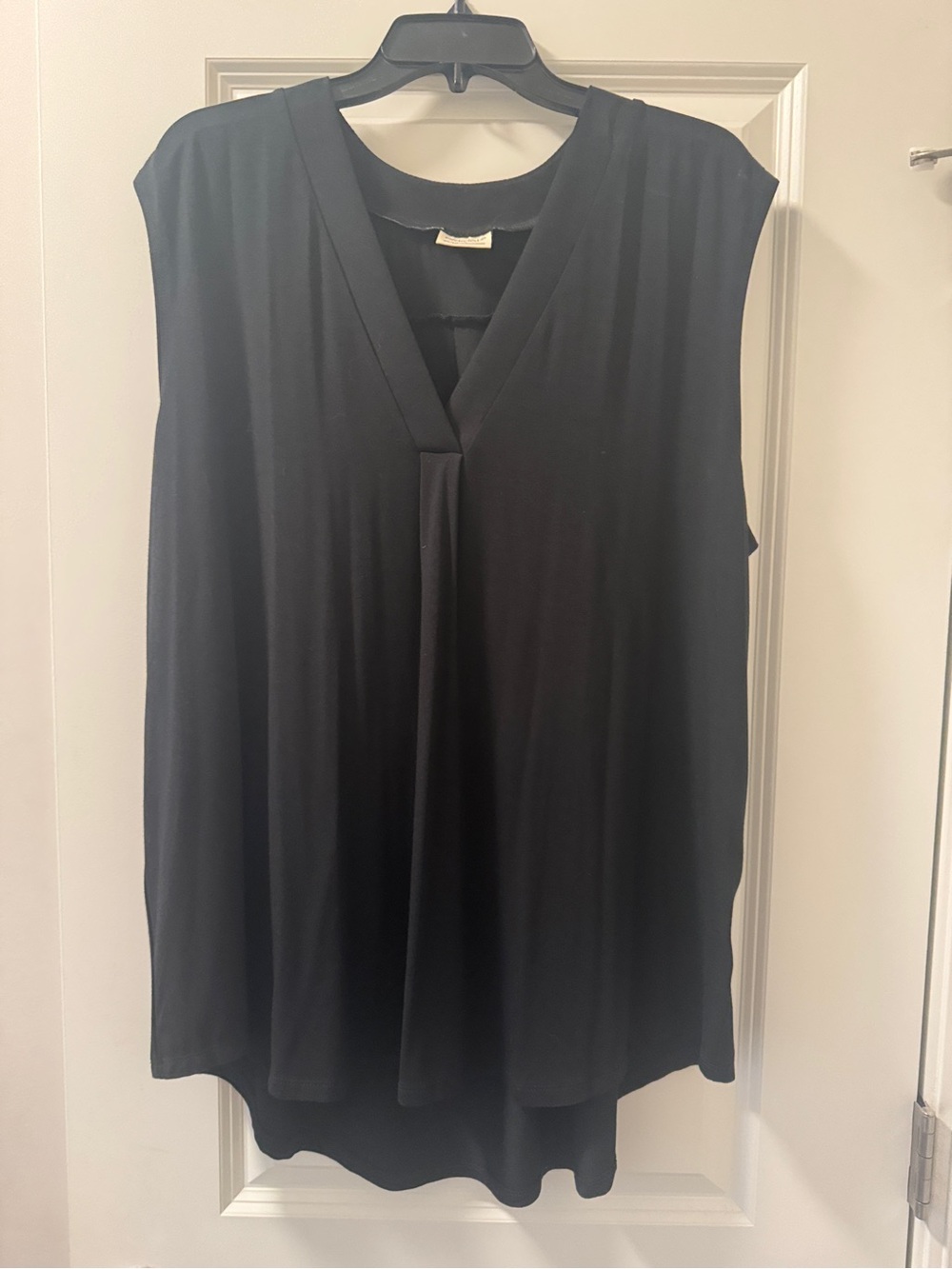 Encircled Sleeveless V-Neck Black Women's Top